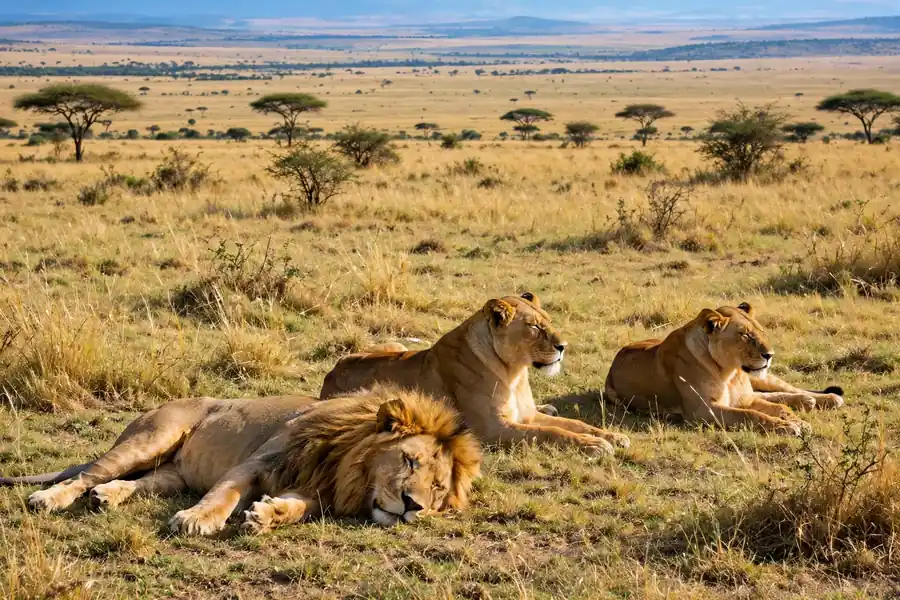 Lions in Serengeti zone Sharjah Safari Park